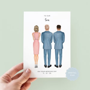 Printable Personalised To Our Son On Your Wedding Day Card, Wedding Day Card from Parents, Wedding Keepsake, Mother and Son, Father and Son