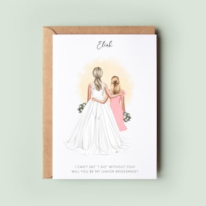 Junior Bridesmaid Proposal Card – Will You Be My Junior Bridesmaid? | Personalised Bridesmaid Gift | Custom Wedding Party Invite