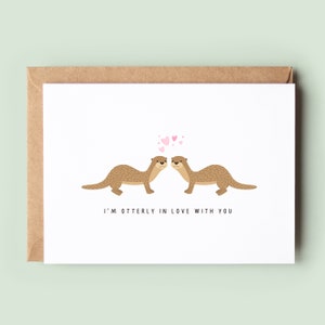 Ich bin verliebt in Dich Otterly Karte, Jubiläumskarte, Valentinstagskarte, Otter-Karte, an meinen Mann, an meine Frau, Hochzeitsnacht