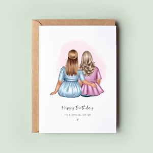 Personalised Sister Birthday Keepsake Card, Custom Birthday Card for Sister, Sisters, Sister Birthday, Happy Birthday Sister, Birthday Gift