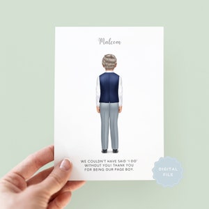 Printable Thank You Card for Page Boy, Personalised Page Boy Card, Thank You For Being out Page Boy, Page Boy Thank You Card, Ring Bearer