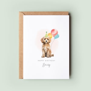 Cavapoo Geburtstagskarte für Hund, Geburtstagskarte für Hundevater, Geburtstagskarte für Hundemama, Haustierkarte, Karte vom Hund