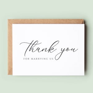 Classic Thank You For Marrying Us Card, Will You Marry Us Card, Card To Priest, Will You Be Our Officiant, Card to Registrar, Wedding Card