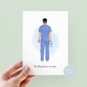 Personalised Doctor Thank You Card, Personalised Male Nurse Thank You Card, Graduation Doctor, New Job, Congratulations Card