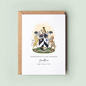 Royal College of GP’s Graduation Card | Personalised Medical Graduate Congratulations Card | RCGP Crest Coat of Arms Keepsake