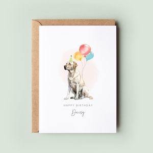 Cartão de aniversário do Labrador do cachorro, Cartão de aniversário para o pai do cachorro, Cartão de aniversário para a mãe do cachorro, Cartão para o animal de estimação, Do cachorro, Labrador preto