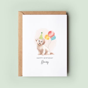 Cartão de aniversário do cão Cavachon do cão, cartão de aniversário para o pai do cão, cartão de aniversário para a mãe do cão, cartão do animal de estimação, cartão do cão