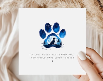 Bedlington Terrier Sympathy Card | Dog Loss Card | Paw Print Rainbow Bridge Keepsake