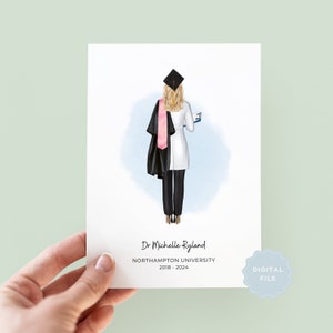 Printable Personalised Doctor Graduation Card, Graduation Gift, Vet Grad Card, Dentist Graduation, Best Friend Graduation, Daughter Grad image 1