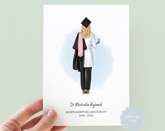 Printable Personalised Doctor Graduation Card, Graduation Gift, Vet Grad Card, Dentist Graduation, Best Friend Graduation, Daughter Grad