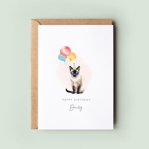 Carte d'anniversaire chat siamois du chat, carte d'anniversaire pour papa chat, carte d'anniversaire pour maman chat, carte pour animal de compagnie, du chat, au chat carte