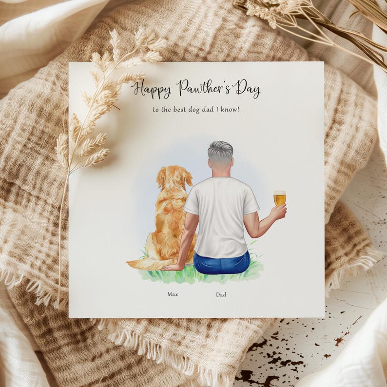 Personalised Dog Dad Father’s Day Card, Funny Pet Card for Dog Owner ...