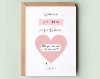 Bridesmaid Scratch Off Card, Will You Be My Bridesmaid Card, Bridesmaid Proposal Card, Wedding Card, Scratch Card, Bridesmaid Gift