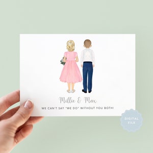 Printable Personalised Brother and Sister Flower Girl & Page Boy Proposal Card, Personalised Flower Girl Card, Personalised Page Boy Card