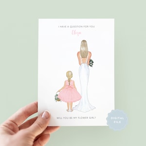 Printable Personalised Will You Be My Flower Girl Proposal Card, Personalised Flower Girl Card, Flower Girl Proposal, Junior Bridesmaid