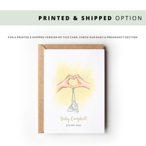 Printable Pregnancy Announcement Card, Baby Announcement Card ...