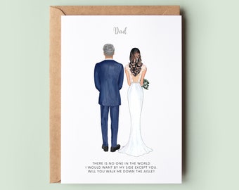 Will You Walk Me Down the Aisle Card, Dad Wedding Card, Step Dad Wedding Card, Wedding Proposal Card, Dad & Daughter Wedding Card, Daddy