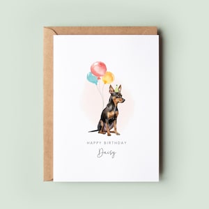 Carte d'anniversaire pour chien pinscher nain du chien, carte d'anniversaire pour papa chien, carte d'anniversaire pour chien maman, carte pour animal de compagnie, du chien