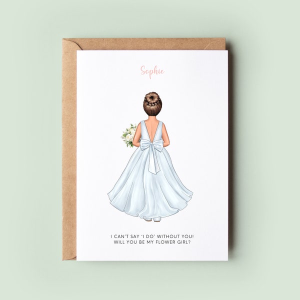 Will You Be My Flower Girl Personalised Greetings Card, Will You Be My Junior Bridesmaid, Personalised Flower Girl Card, Be My Bridesmaid