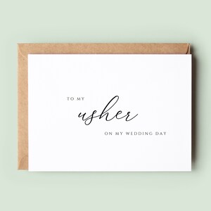 Classico per il mio biglietto di auguri per il giorno delle mie nozze, biglietto di ringraziamento per Usher, biglietto di auguri per matrimonio Usher, biglietto per Usher, biglietto per festa di matrimonio Usher