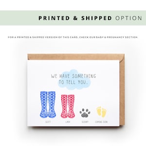 Printable Pregnancy Announcement Card, Baby Announcement Card ...