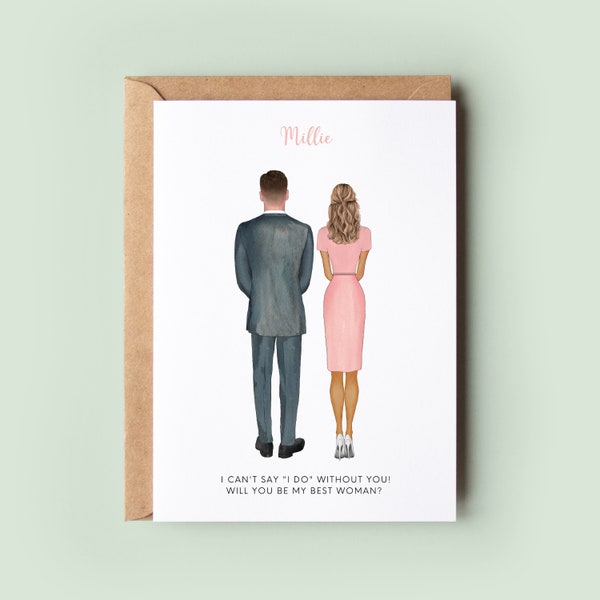 Personalised Groomsmaid Proposal Card, Best Woman, Wedding Proposal Card, Best Friend Card, Groom Card, In Laws Card, Sister Bridesmaid