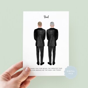 Printable Personalised Father of the Groom Wedding Day Card, To my Dad on my Wedding Day, Dad Wedding Thank You Card, Father and Son Wedding