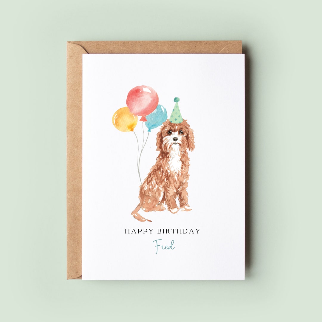 Cavapoo Birthday Card From the Dog Birthday Card for Dog Etsy