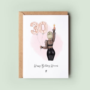 Carte d'anniversaire personnalisée pour 30 ans, carte d'anniversaire pour meilleure amie, carte personnalisée pour 30 ans, souvenir d'anniversaire pour sœur, fille, cousine pour elle