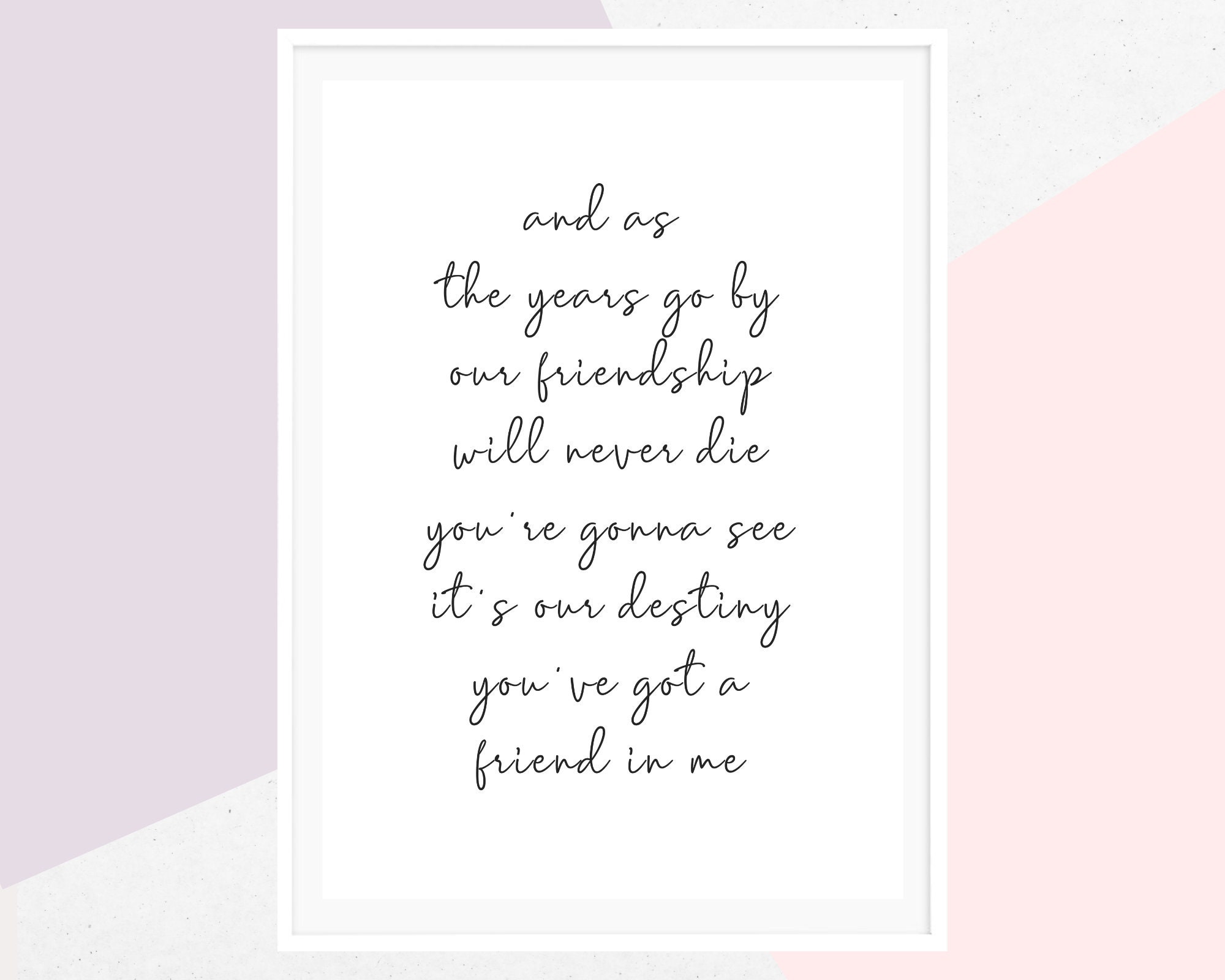 Toy Story Art Print Disney Pixar Print Toy Story Lyrics Etsy
