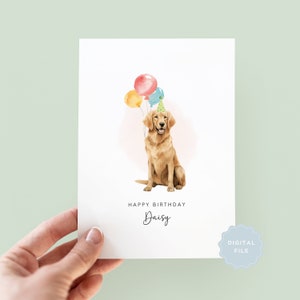 Tarjeta de cumpleaños imprimible de Golden Retriever de parte del perro, tarjeta de cumpleaños para papá perro, tarjeta de cumpleaños para mamá perro, tarjeta para mascotas, de parte del perro