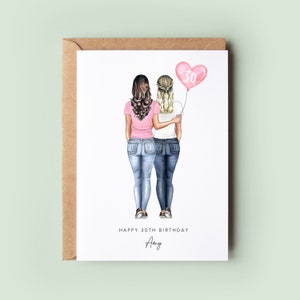 Personalised 30th Birthday Card, Sister Birthday Day Card, Best Friend Birthday Card, Friend Birthday, Custom Birthday Card