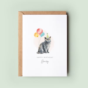 Britisch Kurzhaar Katze Geburtstagskarte von der Katze, Geburtstagskarte für Katzenpapa, Geburtstagskarte für Katzenmamma, Haustierkarte, Karte von der Katze