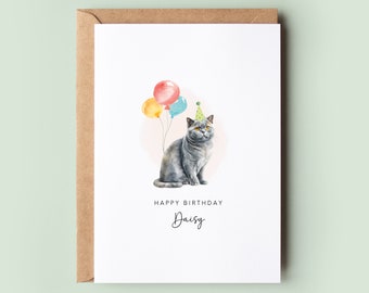 British Shorthair Cat Birthday Card from the Cat, Birthday Card for Cat Dad, Birthday Card for Cat Mum, Pet Card, From the Cat