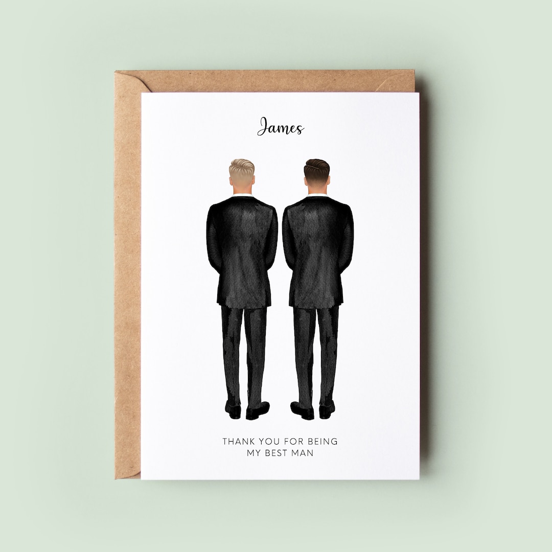 Personalised Thank You for Being My Best Man Card, Groomsman Thank You