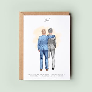 Personalised Father of the Groom Wedding Card | Wedding Day Thank You Card for Dad | Father and Son Keepsake Card