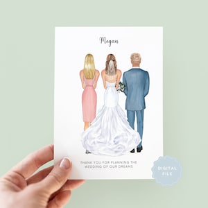 Printable Personalised Wedding Planner Thank You Card, Card to Wedding Vendor, Wedding Day Card, Wedding Thank You, Card to Wedding Planner