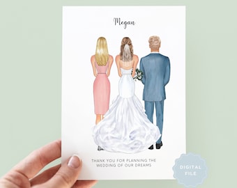 Printable Personalised Wedding Planner Thank You Card, Card to Wedding Vendor, Wedding Day Card, Wedding Thank You, Card to Wedding Planner