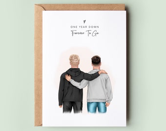 Personalised Gay Anniversary Card, Personalised LGBTQ Card, Gay Card, Same Sex Couple Card, Gay Pride, Gay Wedding Card #181