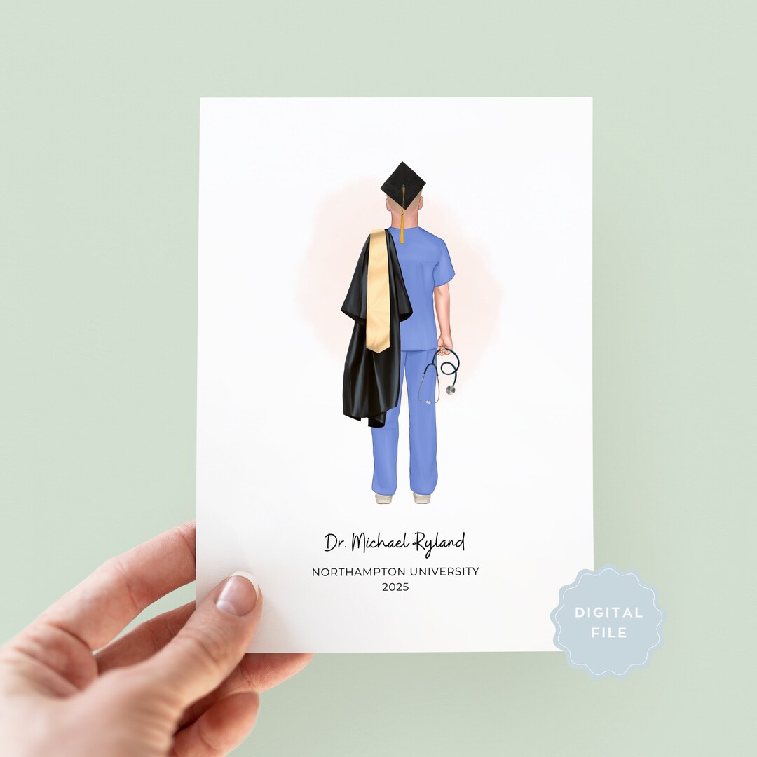 Printable Personalised Doctor Graduation Card, Graduation Gift, Vet ...