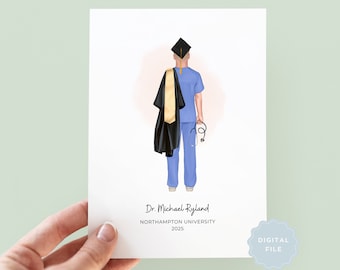 Printable Personalised Doctor Graduation Card, Graduation Gift, Vet Grad Card, Dentist Graduation, Best Friend Graduation, Son Graduation