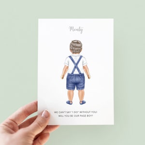 Printable Personalised Baby Page Boy Proposal Card, Custom Toddler Ring Bearer Invitation, Wedding Thank You & Printable Keepsake