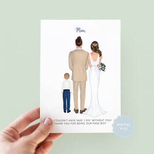 Printable Personalised Thank You For Being Our Page Boy Card, Wedding Thank You Card, Card For Page Boy, Page Boy Thank You Card