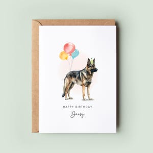 Verjaardagskaart Duitse herder van de hond, verjaardagskaart voor hondenvader, verjaardagskaart voor hondenmoeder, huisdierkaart, van de hond