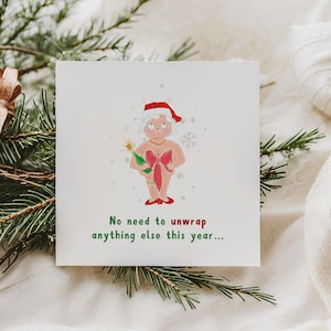 Grappige kerstkaart mevrouw de kerstman: kerstkaart onbeleefde humor voor volwassenen
