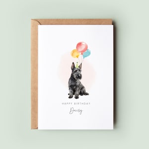 Scottish Terrier Geburtstagskarte vom Hund, Geburtstagskarte für Hundepapa, Geburtstagskarte für Hundemama, Haustierkarte, vom Hund