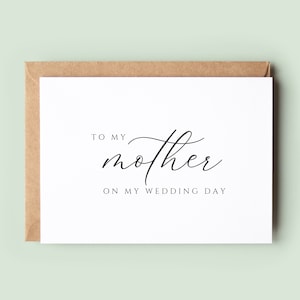 An meine Mutter an meinem Hochzeitstag Karte, Hochzeitskarte an deine Mutter, Mutter der Braut Karte, Mutter der Braut, Hochzeit Dankeskarte für Mama