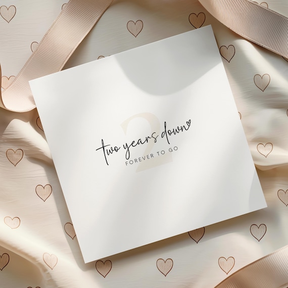 2nd Anniversary Card | Two Years Down, Cotton Anniversary