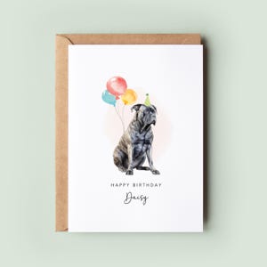 Cartão de aniversário do Cane Corso do cachorro, cartão de aniversário para o pai do cachorro, cartão de aniversário para a mãe do cachorro, cartão para o animal de estimação, cartão do cachorro
