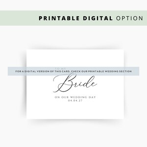 Carte de mariage à la mariée le jour du mariage, cadeau de la mariée le jour du mariage, carte de correspondance à ma mariée pour nouvelle épouse, carte de mariage pour le jour du mariage image 6